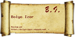 Bolyo Izor névjegykártya